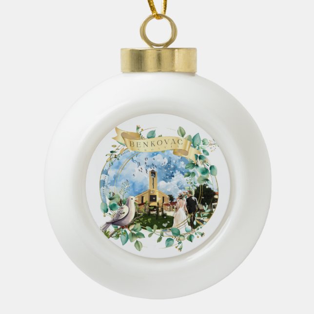 Benkovac Ceramic Ball Christmas Ornament (Front)