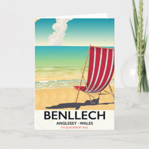 Benllech, Anglesey Wales vintage travel poster Holiday Card