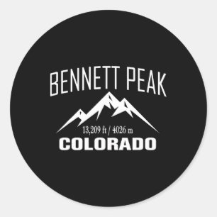 Bennett Peak Colorado Climbing Summit Club Outdoor Classic Round Sticker