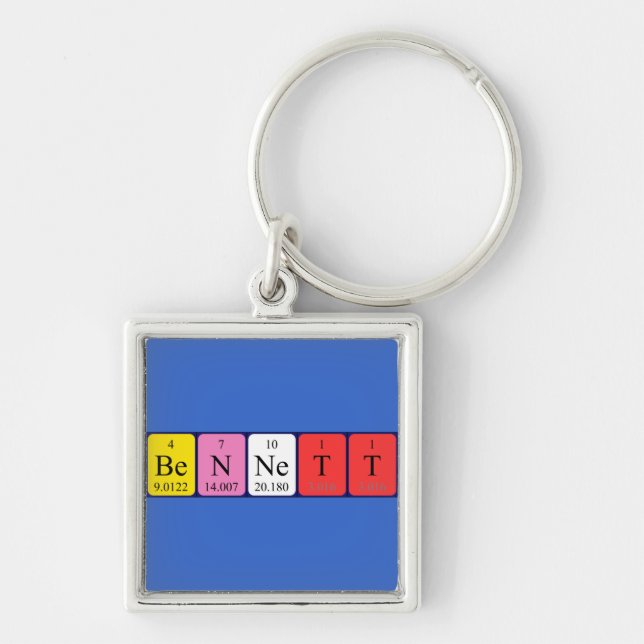 Bennett periodic table name keyring (Front)