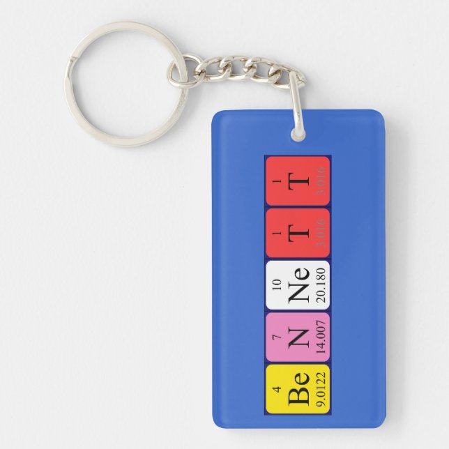 Bennett periodic table name keyring (Front)