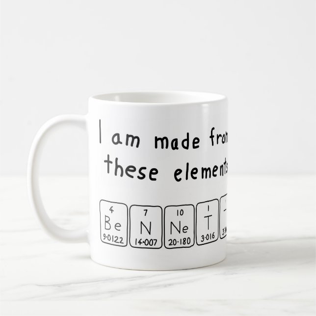 Bennett periodic table name mug (Left)
