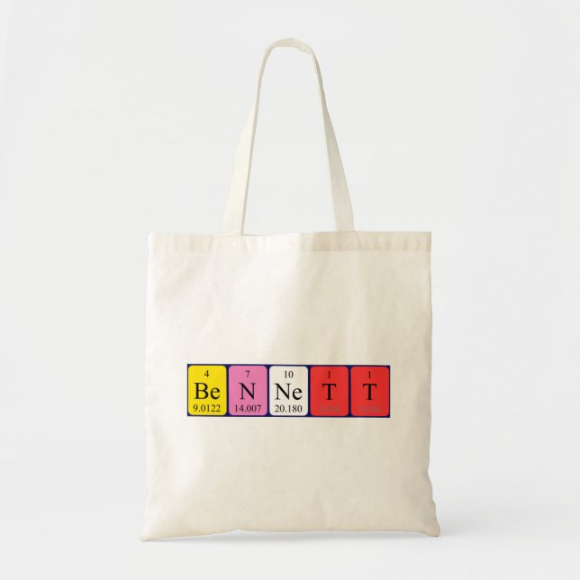 Bennett periodic table name tote bag (Front)