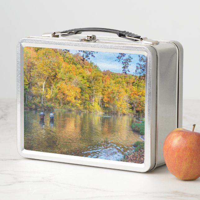 Bennett Spring Autumn Fishing Metal Lunch Box (In Situ)