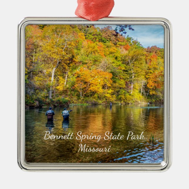 Bennett Spring Autumn Fishing Premium Ornament (Front)