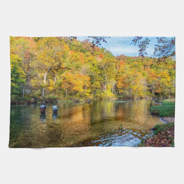 Bennett Spring Autumn Fishing Tea Towel (Horizontal)