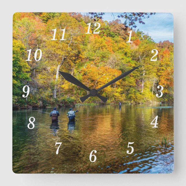 Bennett Spring Autumn Fishing Wall Clock (Front)
