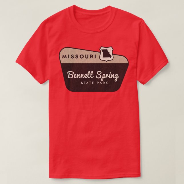 Bennett Spring State Park Missouri Welcome Sign T-Shirt (Design Front)
