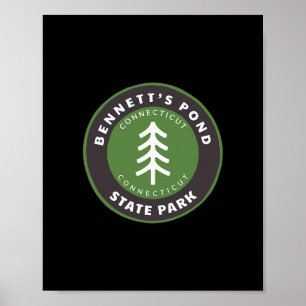 Bennett's Pond State Park Connecticut Ct Tree Badg Poster