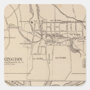 Bennington and Plan of Battleboro Square Sticker