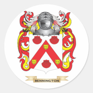 Bennington Coat of Arms (Family Crest) Classic Round Sticker