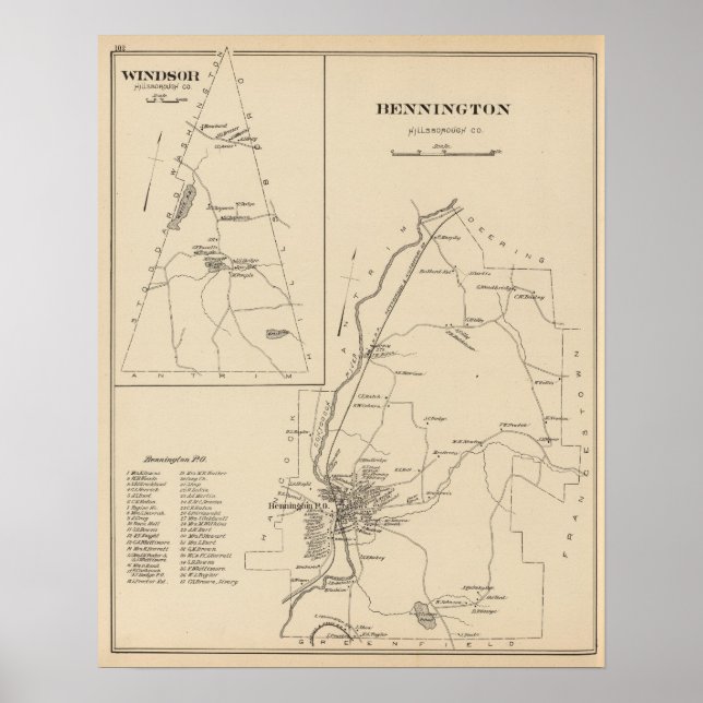 Bennington, Hillsborough Co Poster (Front)