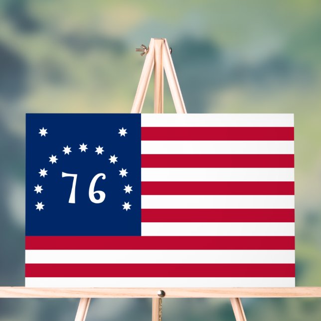 Bennington's Banner: The 76 American Battle Flag Acrylic Sign (Neutral)