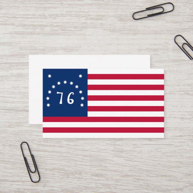 Bennington's Banner: The 76 American Battle Flag Business Card (Front/Back In Situ)