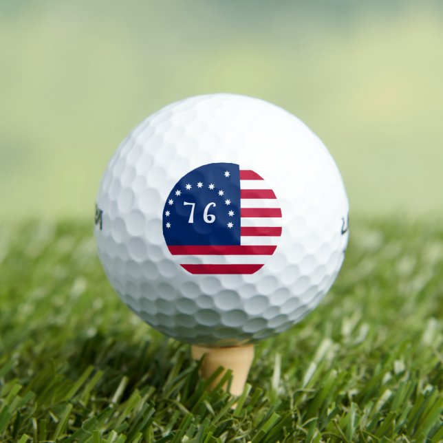 Bennington's Banner: The 76 American Battle Flag Golf Balls (Insitu Tee)