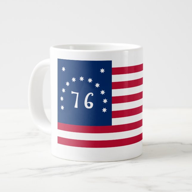 Bennington's Banner: The 76 American Battle Flag Large Coffee Mug (Front Left)