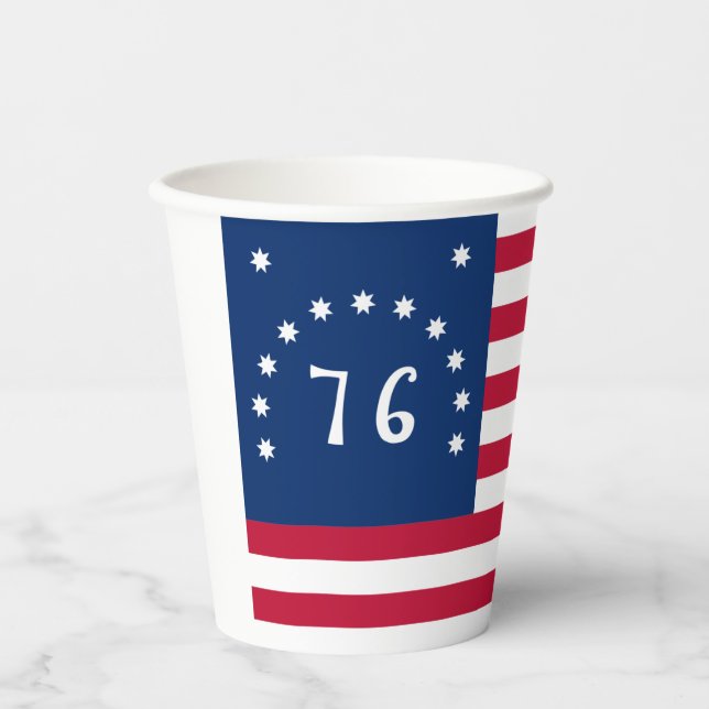 Bennington's Banner: The 76 American Battle Flag Paper Cups (Front)