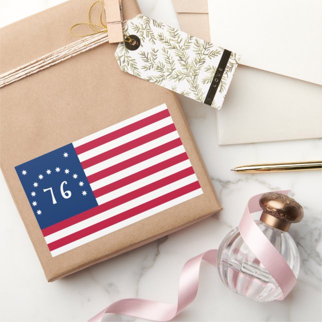 Bennington's Banner: The 76 American Battle Flag Rectangular Sticker (Gifting)