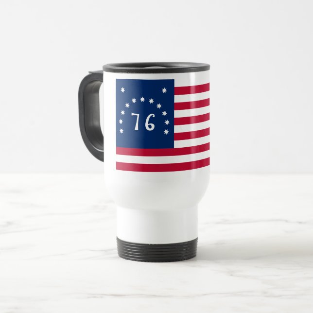 Bennington's Banner: The 76 American Battle Flag Travel Mug (Front Left)