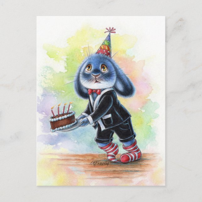 Benny Blue - Birthday Cake Postcard (Front)