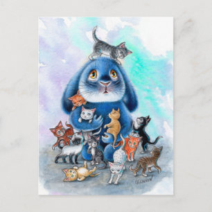 Benny Blue - Catsitting Postcard