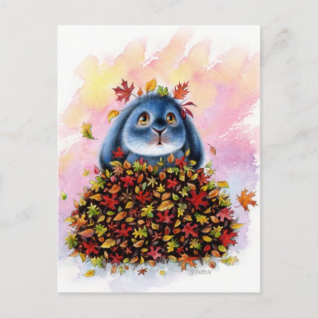 Benny Blue - Leaves Fall Postcard (Front)