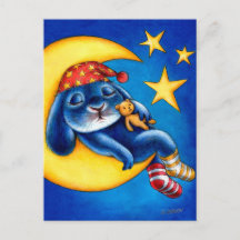 Benny Blue - Moon and Stars Postcard