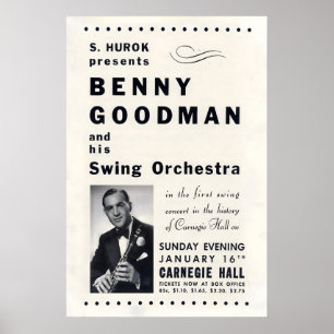Benny Goodman jazz poster - Carnegie Hall - NYC
