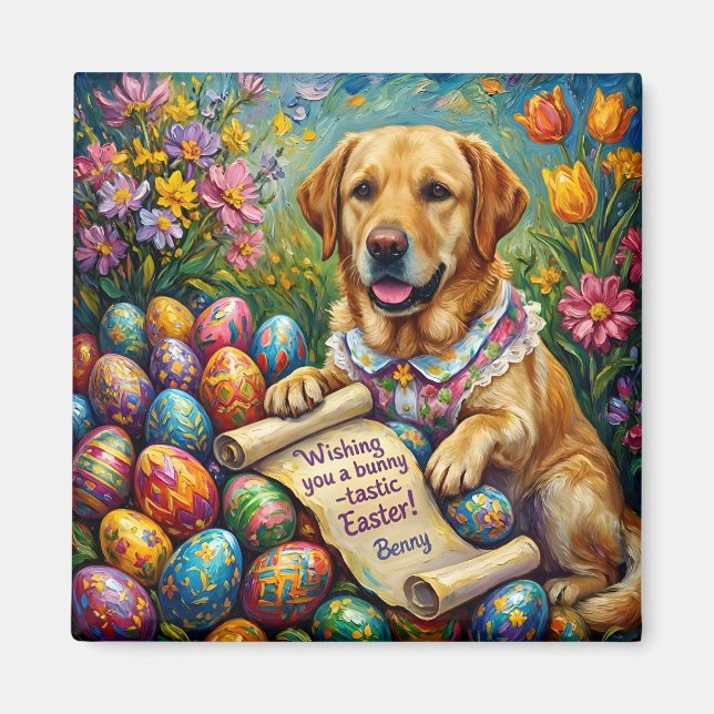 BENNY ~ Labrador and Easter Eggs ~  Magnet (Front)