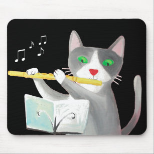 Benny the flute player cat mouse pad