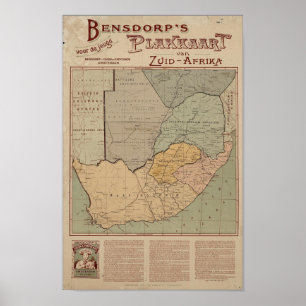 Bensdorp's Dutch Map of South Africa Circa 1900 Poster