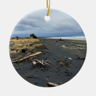 Benson Beach, Cape Disappointment, WA Ceramic Ornament