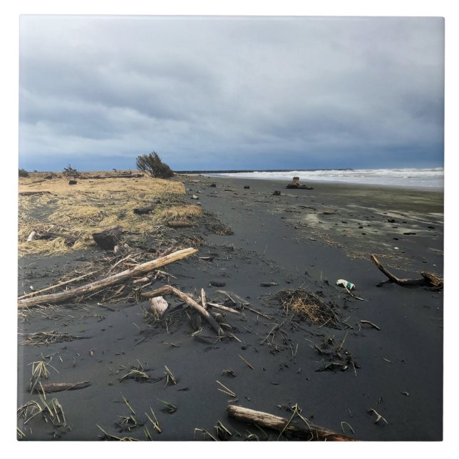 Benson Beach, Cape Disappointment, WA Ceramic Tile (Front)