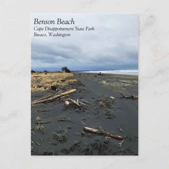 Benson Beach, Cape Disappointment, Washington Postcard (Front)