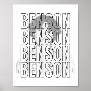 Benson First Name T With Gles Personalised Vintage Poster