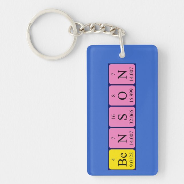 Benson periodic table name keyring (Front)
