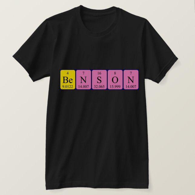 Benson periodic table name shirt (Design Front)