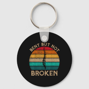 Bent But Not Broken Retro Scoliosis Awareness Warr Key Ring