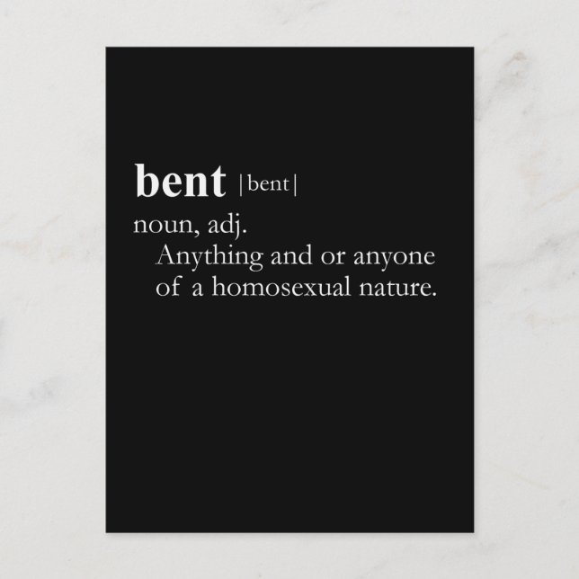 BENT (definition) Postcard (Front)