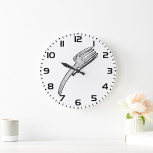 Bent Fork Large Clock