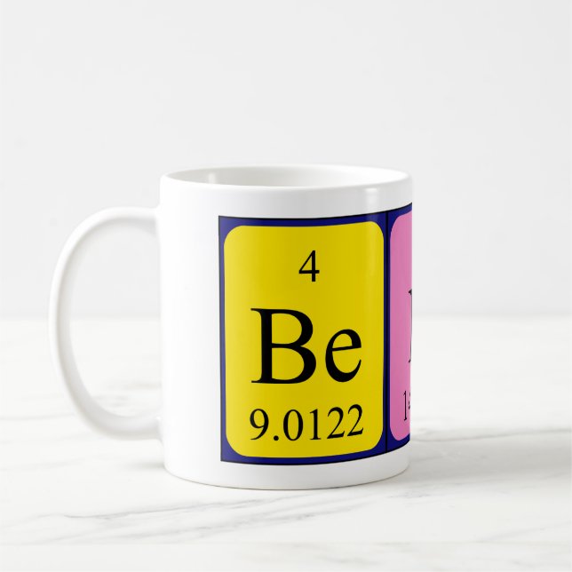 Bent periodic table name mug (Left)