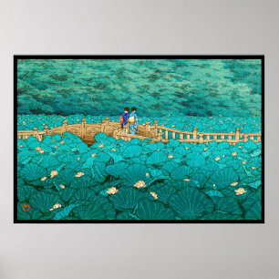 Benten Pond at Shiba Kawase Hasui japanese scenery Poster