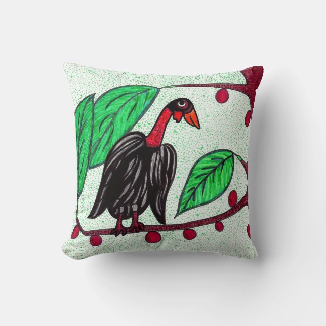 Bentley Buzzard Throw Pillow (Front)