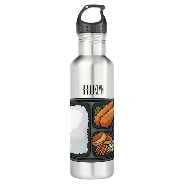 Bento cartoon illustration   710 ml water bottle (Front)
