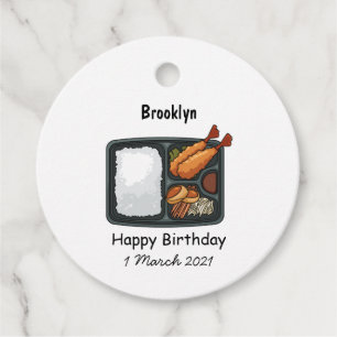 Bento cartoon illustration favour tags