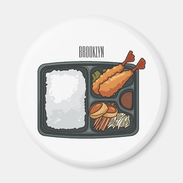 Bento cartoon illustration  magnet (Front)