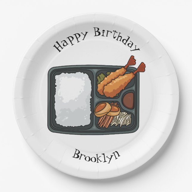 Bento cartoon illustration paper plate (Front)