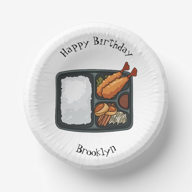 Bento cartoon illustration paper plate (Front)