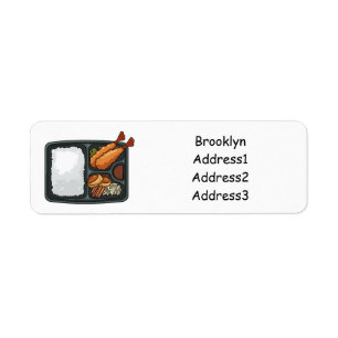 Bento cartoon illustration return address label
