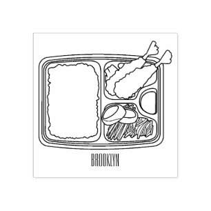 Bento cartoon illustration rubber stamp